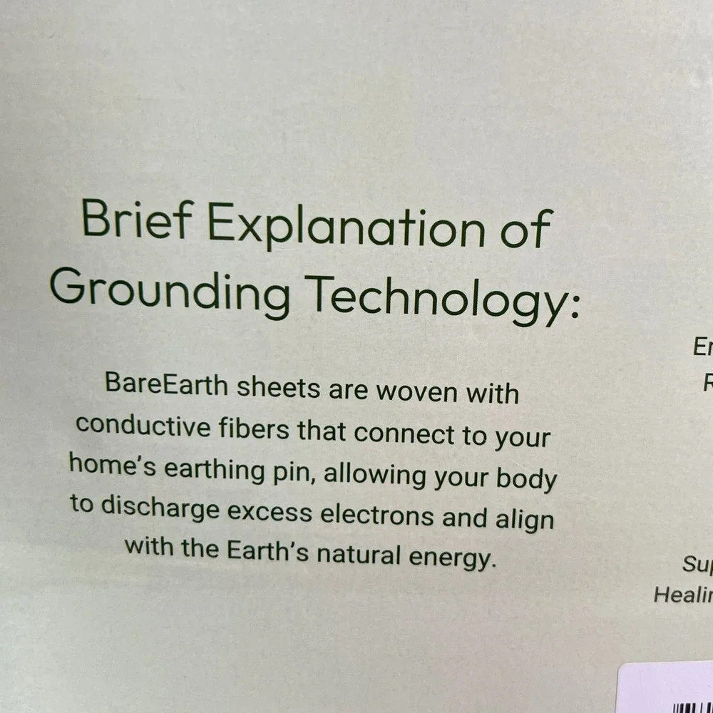 BareEarth Grounding Sheet Queen White Kit 10% Silver Cotton Earthing Bedding